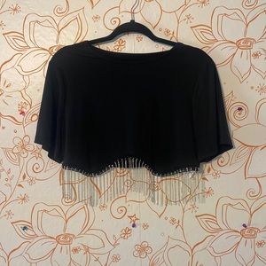 Rhinestone Fringe Crop Top